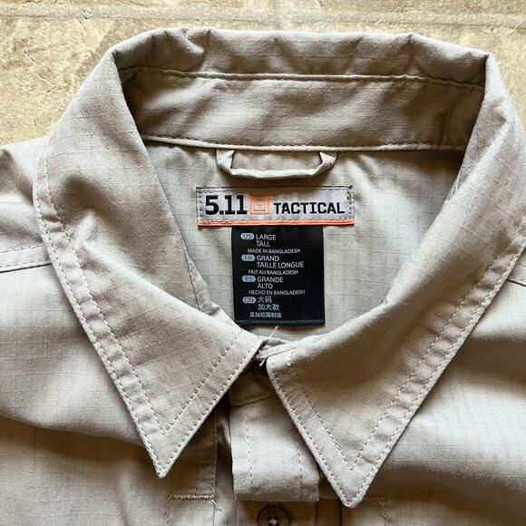 5.11 Tactical Mens Button-down Shirt L Rip Stop Workwear Utility Outdoor Uniform - Picture 2 of 8
